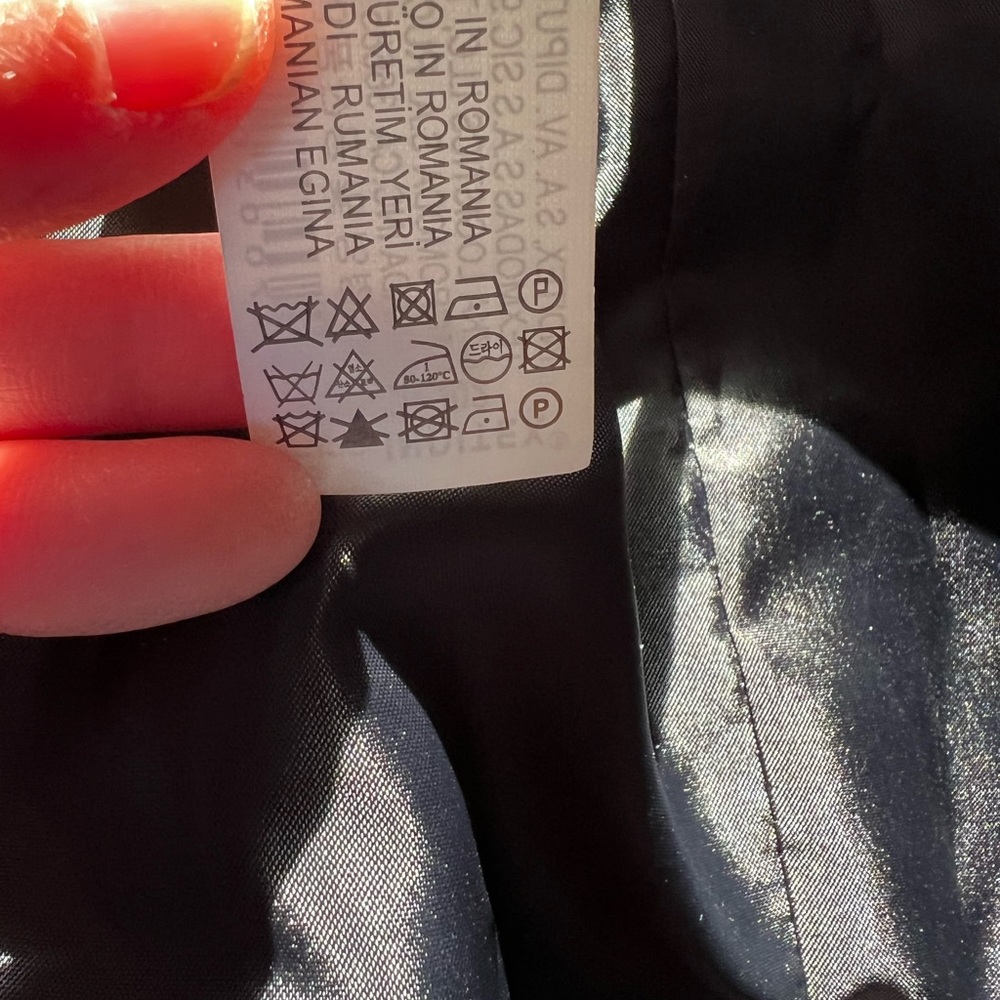 ZARA Classic Wool Cotton Blend Coat Jacket Gray Preppy Academia Luxury Fall L - Picture 8 of 11